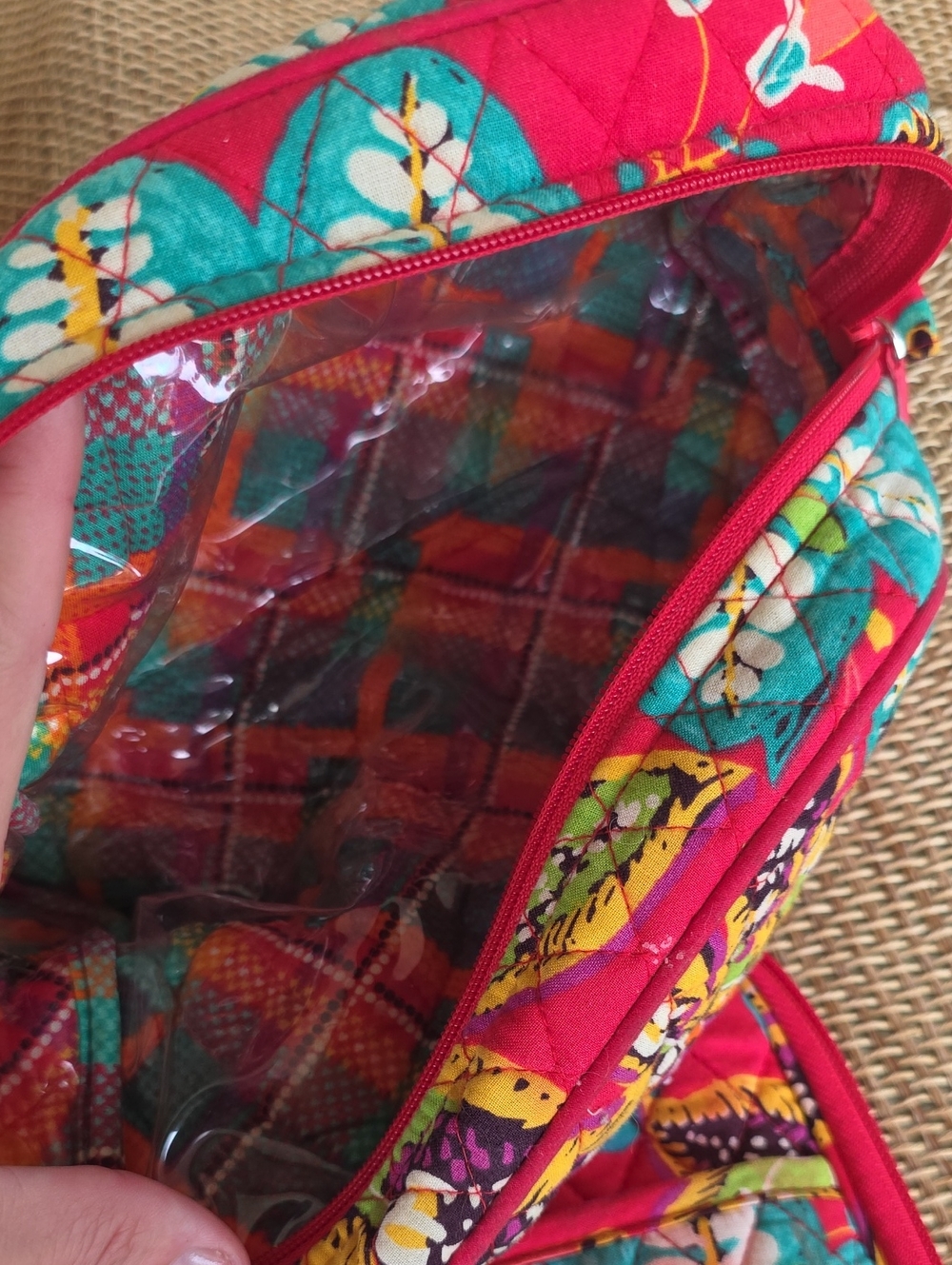 Vera Bradley Travel Cosmetic and Laptop Bag Set - Rumba Floral And Plaid - Picture 5 of 8